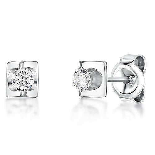 Sterling Silver Small Cube Stud Earrings