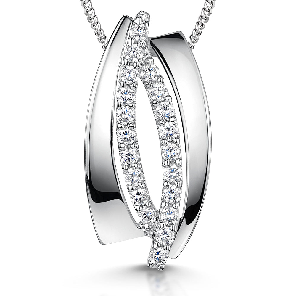 Sterling Silver Overlapping Marquise Pendant