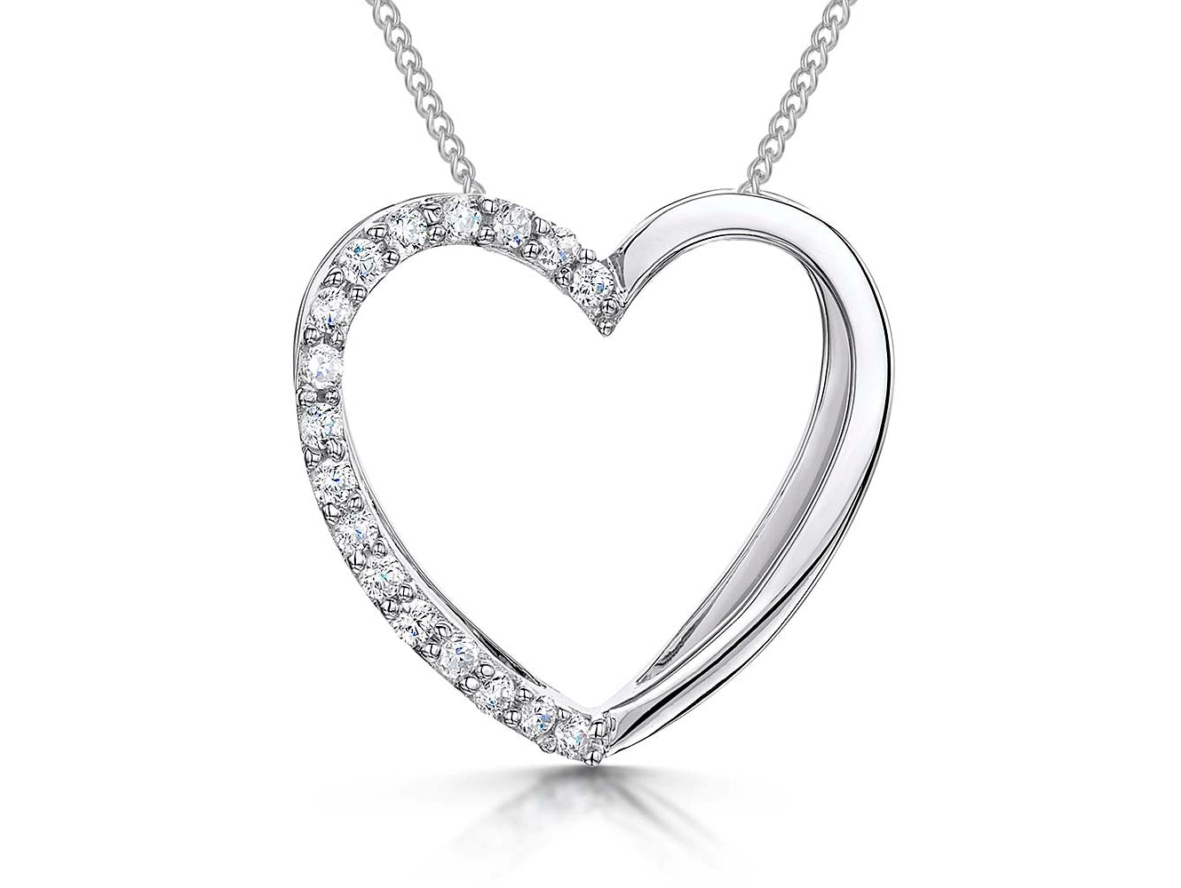 Sterling Silver Double Open Heart Pendant