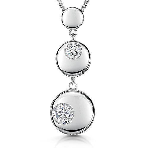 Sterling Silver Vertical Three-Tier Circle Pendant