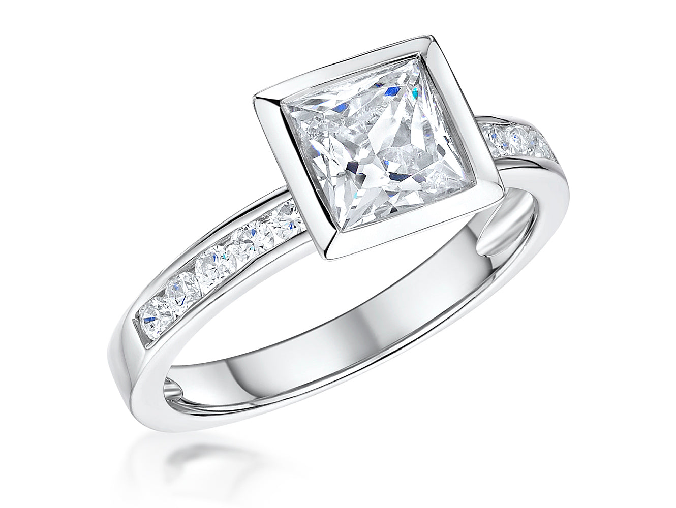 Sterling Silver 2 Carat Bezel Set ring