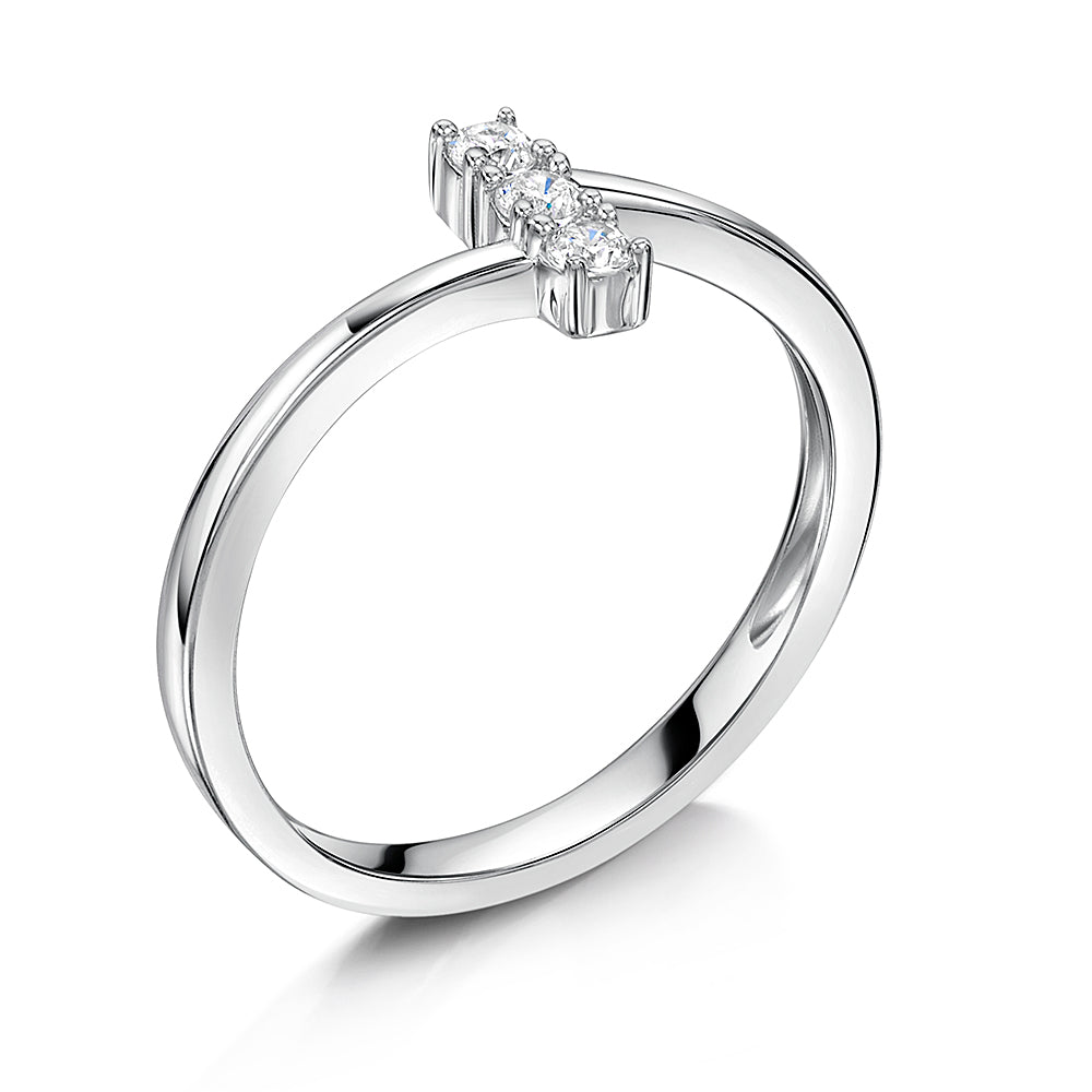 Sterling Silver Vertical Row Vertical Row Ring