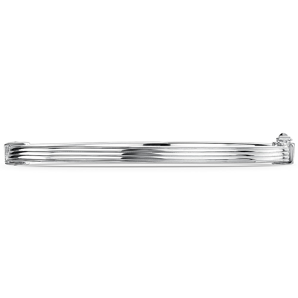 Sterling Silver Flat Ridged Bangle
