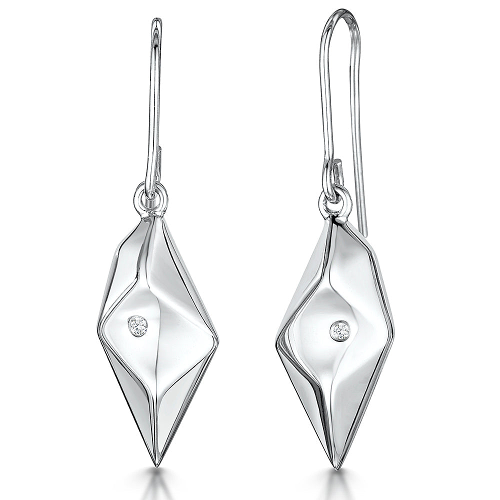Sterling Silver Pebble Fishhook Earrings