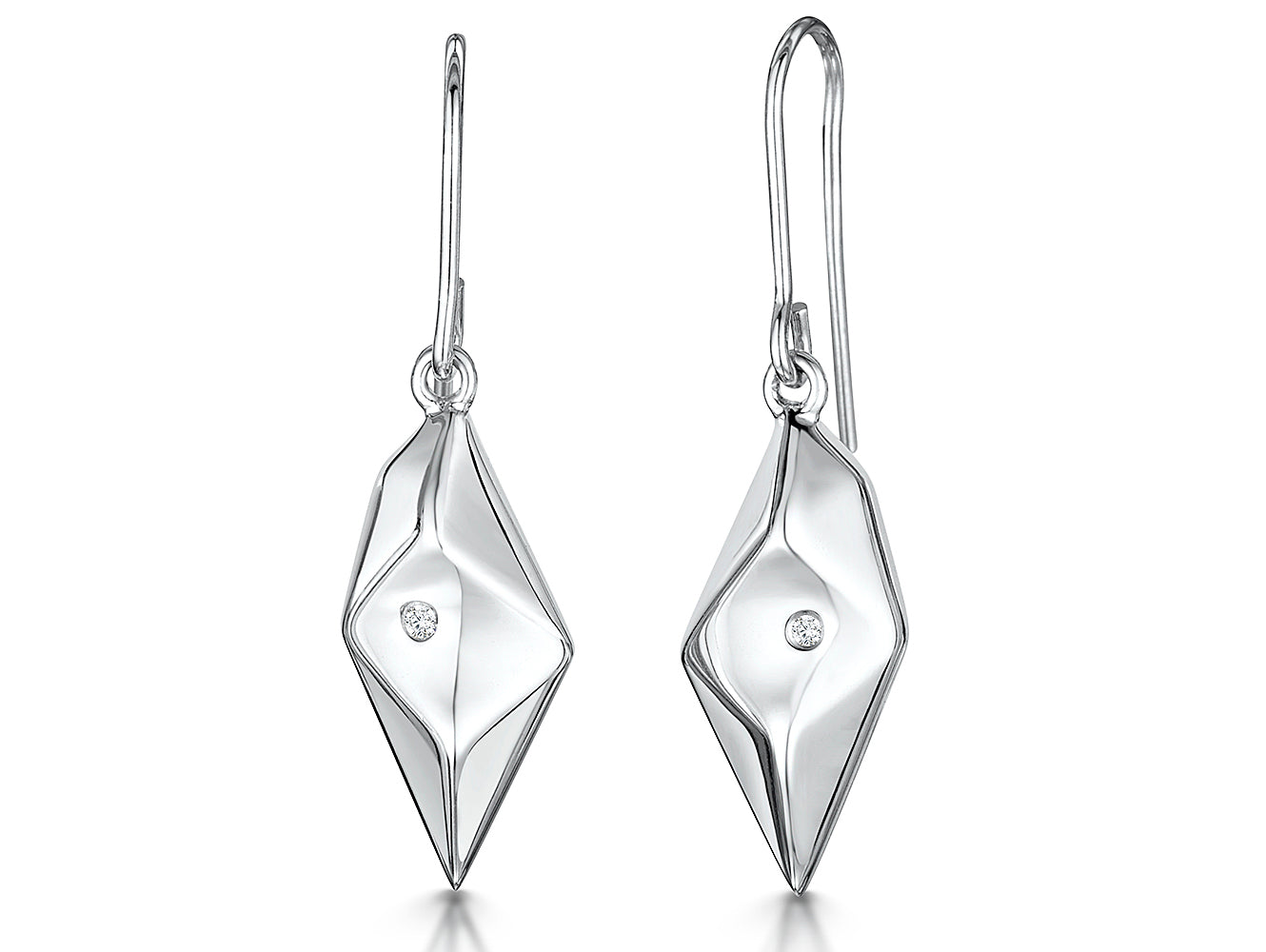 Sterling Silver Pebble Fishhook Earrings