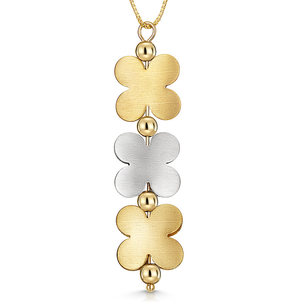 9ct White & Yellow Gold Daisy Chain Necklace