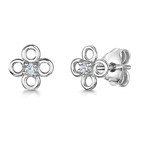Sterling Silver Open Petal Earrings -Worth £39 With Qualifying Purchase