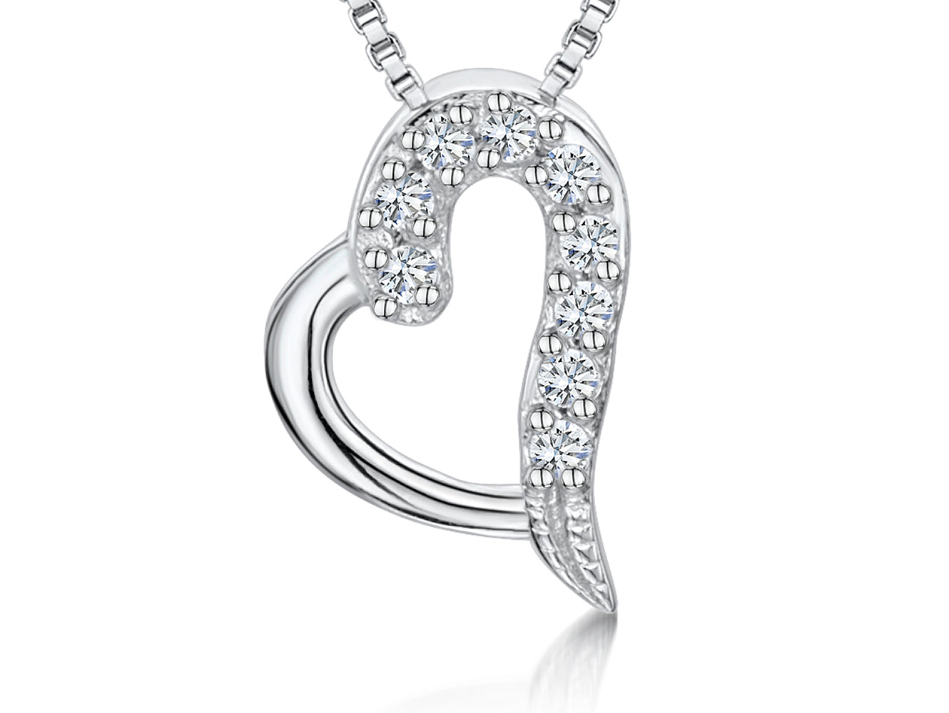 Sterling Silver Half Pave Set Pendant