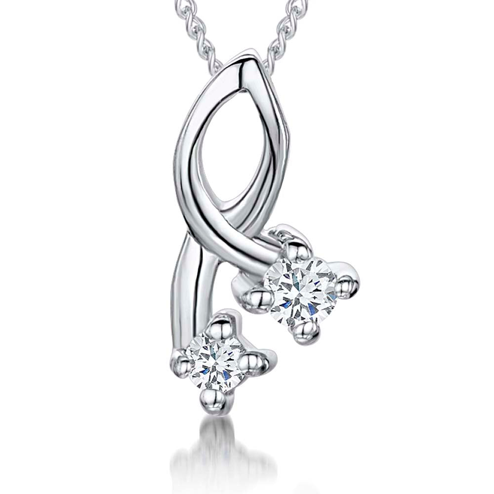 Small Cubic Zirconia Twist Pendant